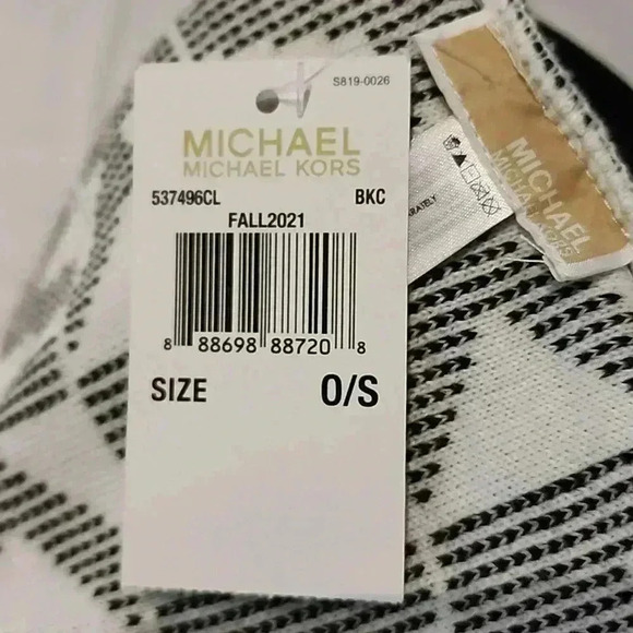 MICHAEL KORS WOMEN'S scarves pblack and white nwt - Picture 3 of 4